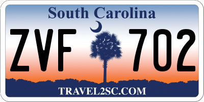 SC license plate ZVF702