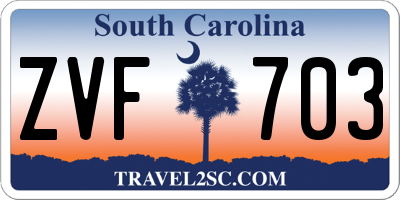 SC license plate ZVF703