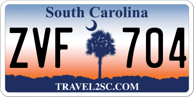 SC license plate ZVF704
