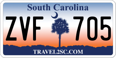 SC license plate ZVF705