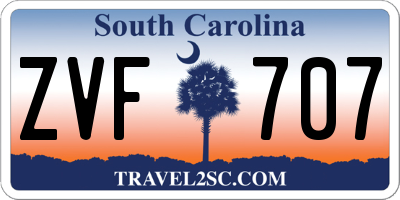 SC license plate ZVF707