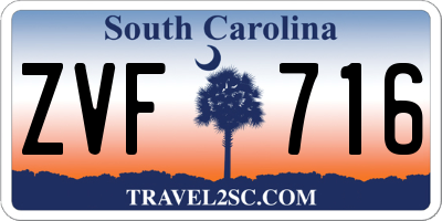 SC license plate ZVF716