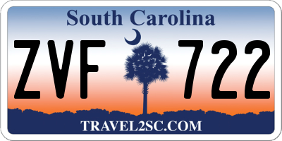 SC license plate ZVF722