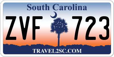SC license plate ZVF723