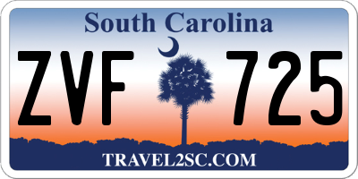 SC license plate ZVF725