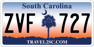 SC license plate ZVF727