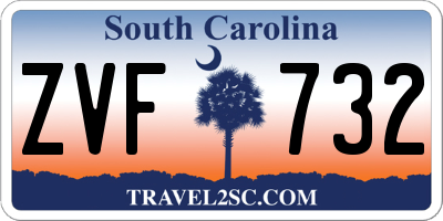 SC license plate ZVF732