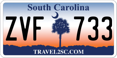 SC license plate ZVF733