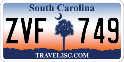 SC license plate ZVF749