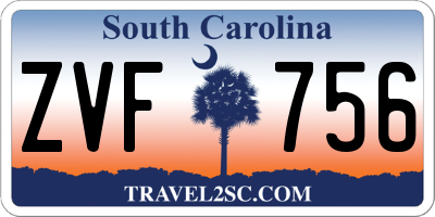SC license plate ZVF756