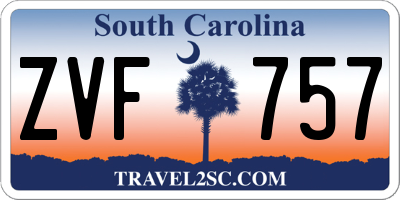 SC license plate ZVF757