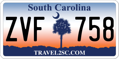SC license plate ZVF758