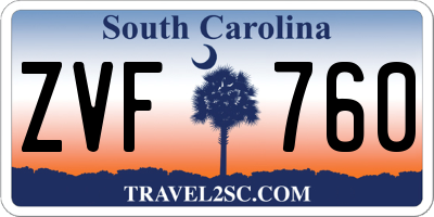 SC license plate ZVF760