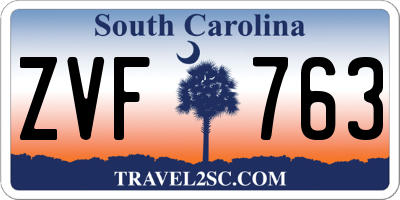 SC license plate ZVF763