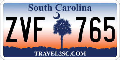 SC license plate ZVF765