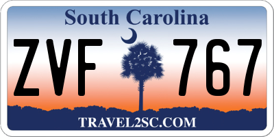 SC license plate ZVF767