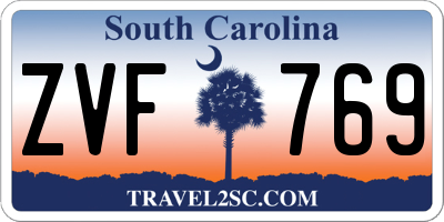 SC license plate ZVF769