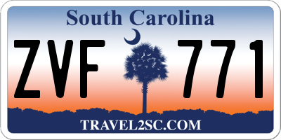 SC license plate ZVF771