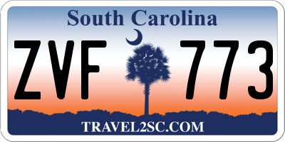 SC license plate ZVF773