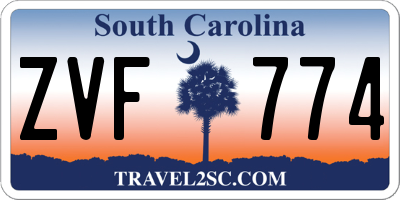 SC license plate ZVF774