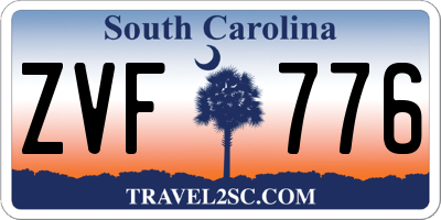 SC license plate ZVF776