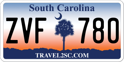 SC license plate ZVF780