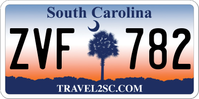 SC license plate ZVF782