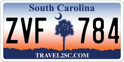 SC license plate ZVF784