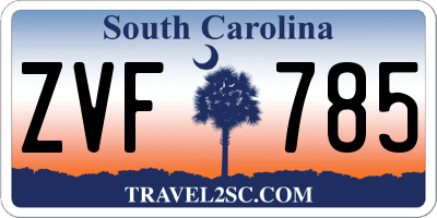SC license plate ZVF785