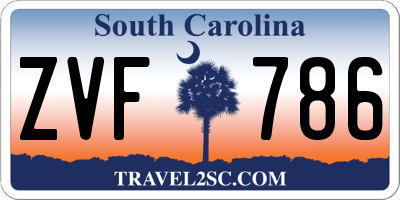 SC license plate ZVF786