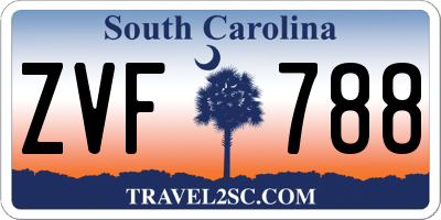 SC license plate ZVF788