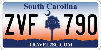SC license plate ZVF790