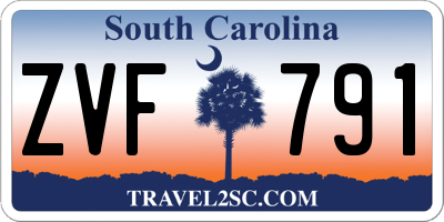 SC license plate ZVF791
