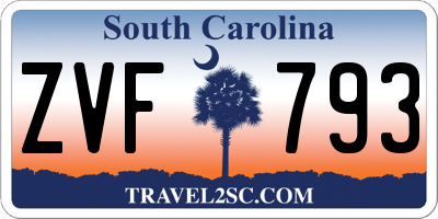 SC license plate ZVF793