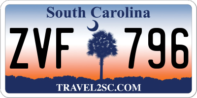 SC license plate ZVF796