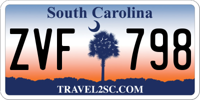SC license plate ZVF798