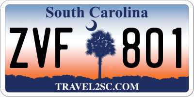 SC license plate ZVF801