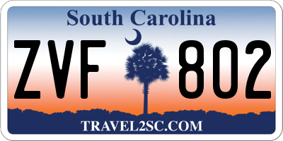 SC license plate ZVF802