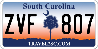 SC license plate ZVF807