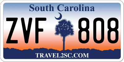 SC license plate ZVF808