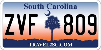 SC license plate ZVF809