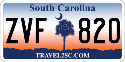 SC license plate ZVF820