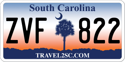 SC license plate ZVF822