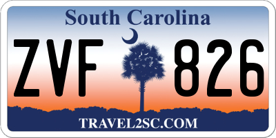 SC license plate ZVF826