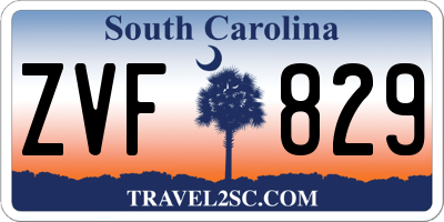 SC license plate ZVF829
