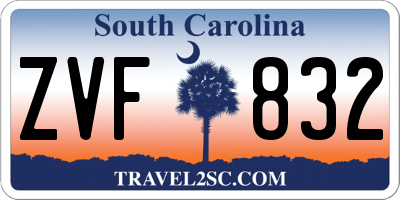 SC license plate ZVF832