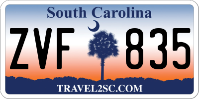 SC license plate ZVF835