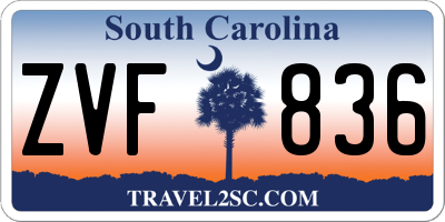 SC license plate ZVF836