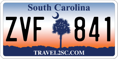 SC license plate ZVF841