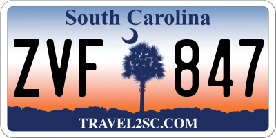 SC license plate ZVF847